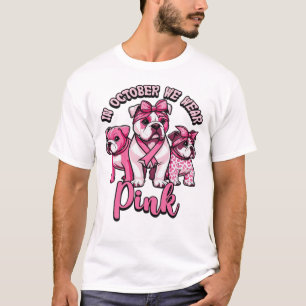 Im Oktober tragen wir Rosa � Halloween süße Hunde  T-Shirt