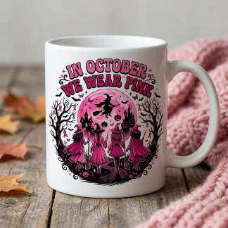 Im Oktober tragen wir Rosa Hexen Brustkrebs Hallow Kaffeetasse