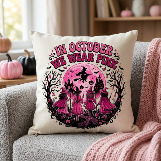 Im Oktober tragen wir Rosa Hexen Brustkrebs Hallow Kissen