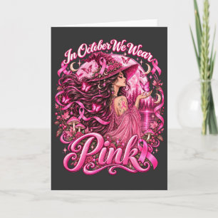Im Oktober tragen wir Rosa Hexen Halloween Brust Karte