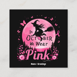 Im Oktober tragen wir rosa Hexenkrebs Quadratische Visitenkarte