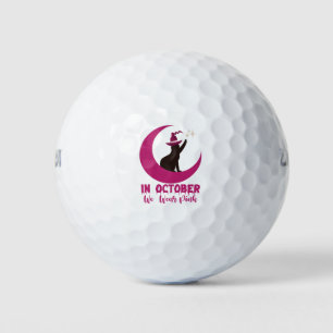 Im Oktober tragen wir rosa Katze Brustkrebsbewusst Golfball