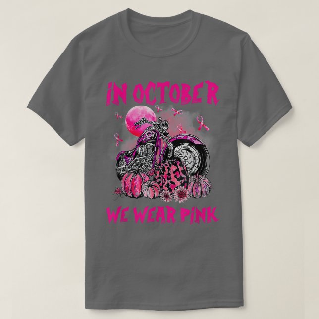 Im Oktober tragen wir rosa Motorrad Brustkrebs B T-Shirt (Design vorne)