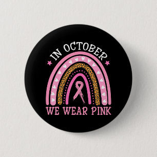Im Oktober tragen wir rosa Rainbow Brustkrebs Button