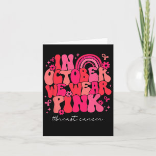 Im Oktober tragen wir rosa Retro Groovy Brustkrebs Karte