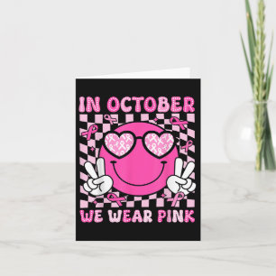 Im Oktober tragen wir rosa Ribbon Brustkrebs Aware Karte
