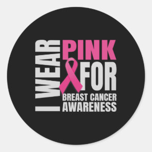 Im Oktober tragen wir rosa Ribbon Brustkrebs Aware Runder Aufkleber