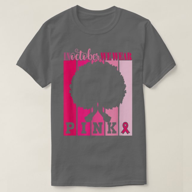 Im Oktober tragen wir rosa Ribbon Brustkrebs Aware T-Shirt (Design vorne)