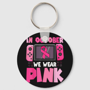 Im Oktober tragen wir rosa Ribbon Game Breast Canc Schlüsselanhänger