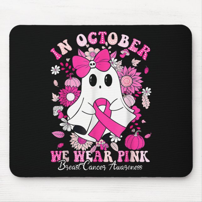 Im Oktober tragen wir rosa Ribbon Ghost Brustkrebs Mousepad (Vorne)