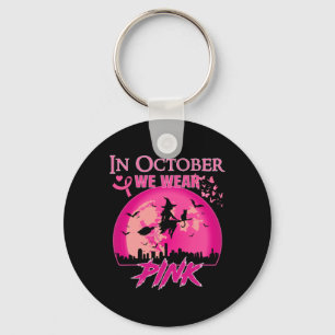 Im Oktober tragen wir rosa Ribbon, Halloween Bre Schlüsselanhänger
