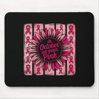 Im Oktober tragen wir rosa Ribbon Sonnenblumen Bru Mousepad