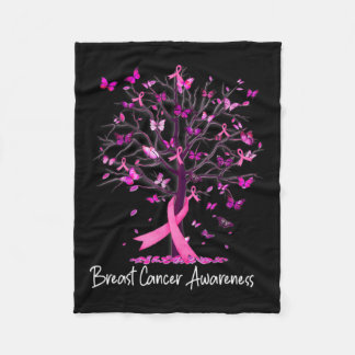 Im Oktober tragen wir rosa Ribbon Tree Brustkrebs Fleecedecke