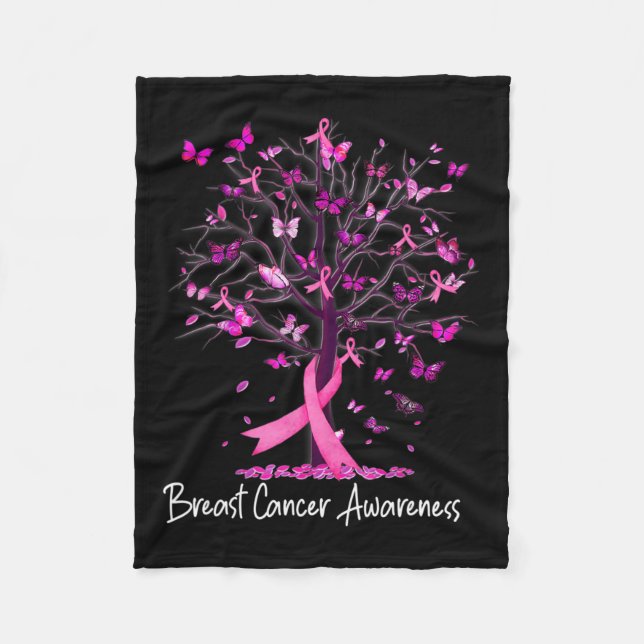 Im Oktober tragen wir rosa Ribbon Tree Brustkrebs Fleecedecke (Vorderseite)