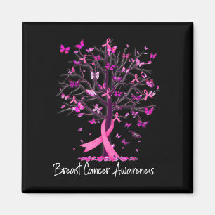 Im Oktober tragen wir rosa Ribbon Tree Brustkrebs  Magnet