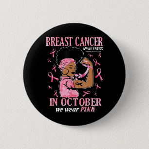 Im Oktober tragen wir rosa schwarze Frauen Brustkr Button