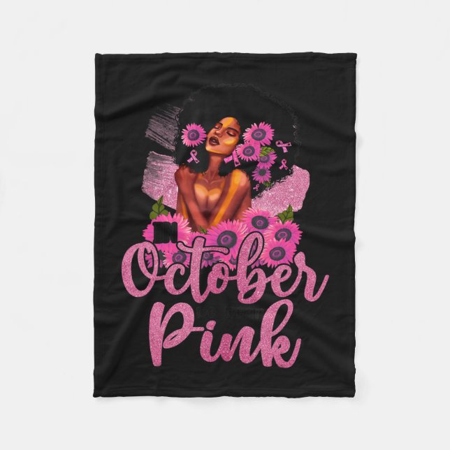Im Oktober tragen wir rosa schwarze Frauen Brustkr Fleecedecke (Vorderseite)