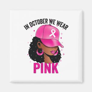 Im Oktober tragen wir rosa schwarze Frauen Brustkr Magnet