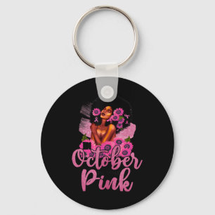 Im Oktober tragen wir rosa schwarze Frauen Brustkr Schlüsselanhänger