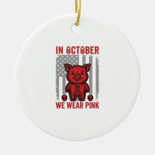 Im Oktober tragen wir rosa Schwein-Bewusstseins-De Keramik Ornament