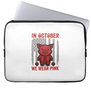 Im Oktober tragen wir rosa Schwein-Bewusstseins-De Laptopschutzhülle