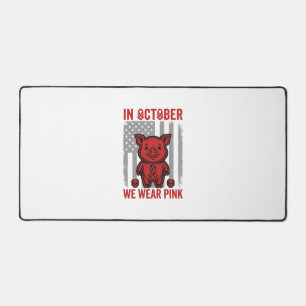 Im Oktober tragen wir rosa Schwein-Bewusstseins-De Schreibtischunterlage
