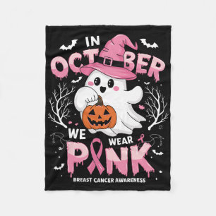 Im Oktober tragen wir rosa Shirt Ghost Brustkrebs Fleecedecke