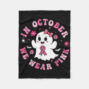 Im Oktober tragen wir rosa Shirt Ghost Brustkrebs Fleecedecke