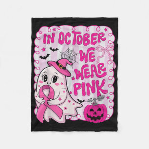 Im Oktober tragen wir rosa Shirt Ghost Brustkrebs Fleecedecke