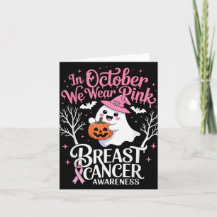 Im Oktober tragen wir rosa Shirt Ghost Brustkrebs Karte