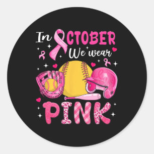 Im Oktober tragen wir rosa Softll Brustkrebsbewuss Runder Aufkleber