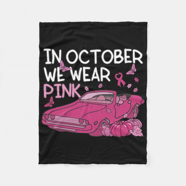 Im Oktober tragen wir rosafarbene Schmetterlinge,  Fleecedecke (Vorderseite)