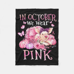 Im Oktober tragen wir rosafarbenen Ribbon Schweine Fleecedecke