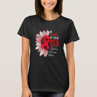 Im Oktober tragen wir rote Sonnenblumen Dyslexia A T-Shirt