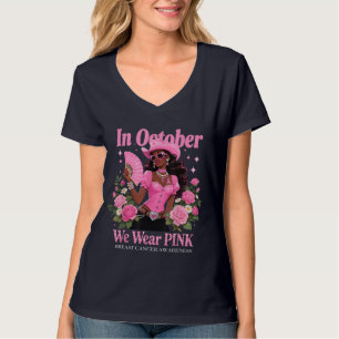 im Oktober Wir tragen pink Cowgirl Awareness Art T-Shirt