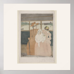 Im Omnibus von Mary Cassatt - Quadratisches Poster