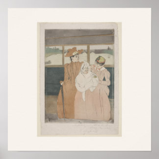 Im Omnibus von Mary Cassatt - Quadratisches Poster