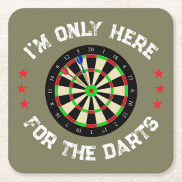 Im Only Here For The Darts Fun Darts Player Rechteckiger Pappuntersetzer
