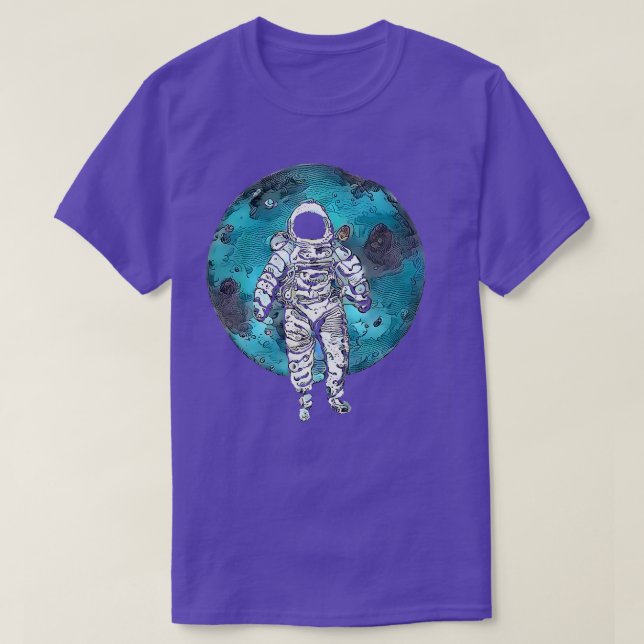 Im Orbit verloren, im Weltraum schwebender Astrona T-Shirt (Design vorne)