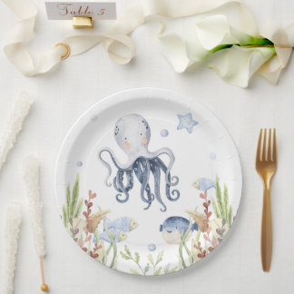 Im Party des Meeres, Octopus zum Geburtstag Pappteller