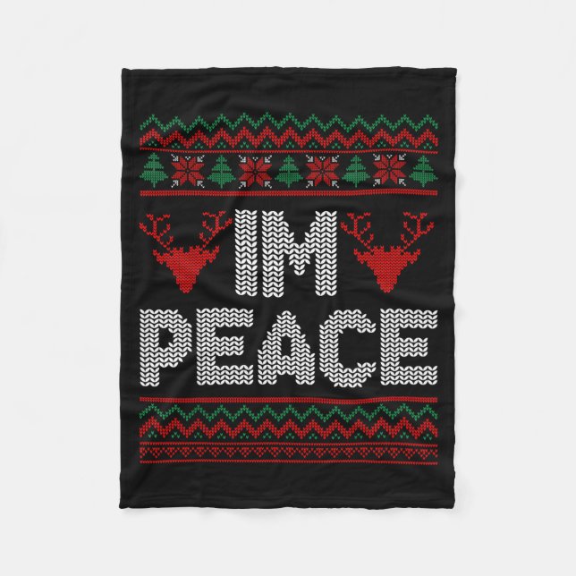 I'm Peace Couple Matching Christmas Ugly Sweater  Fleecedecke (Vorderseite)
