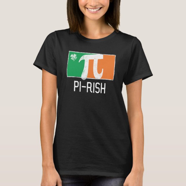I'm Pi Rish St Patrick's Day Irish Flag C Distress T-Shirt (Vorderseite)