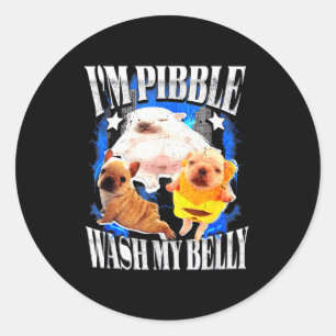 Im Pibble Wasche Meinen Bauch Französische Bulldog Runder Aufkleber