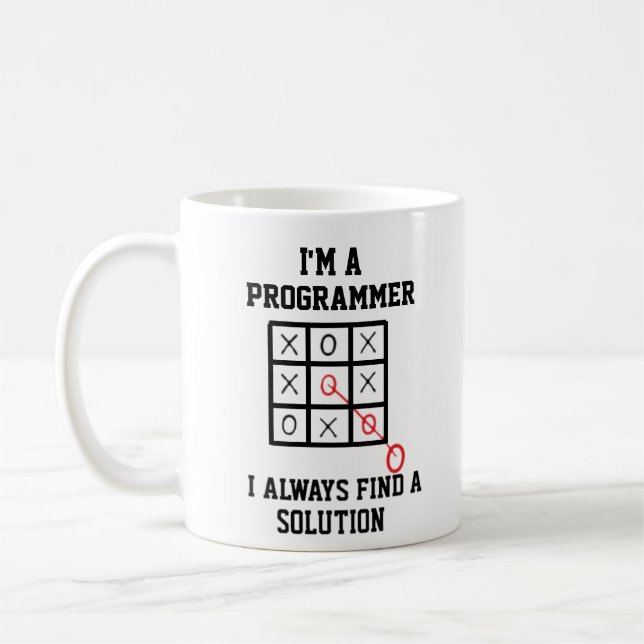 Im Programmierer finde ich immer eine Lösung-Tasse Kaffeetasse (Links)