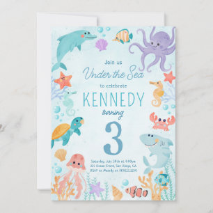 Im Rahmen der Geburtstagsfeier für Meerestiere Einladung