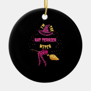 Im Rat Terrier Hexenmeister Halloween Matching Keramik Ornament