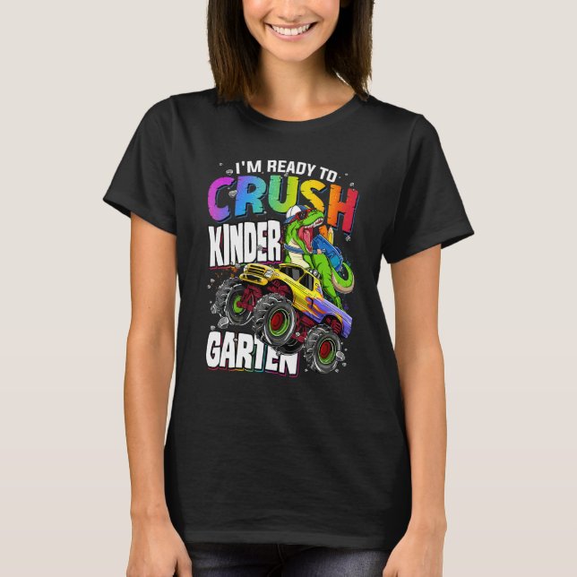 I'm Ready To Crush Kindergarten Dinosaur Boys Back T-Shirt (Vorderseite)