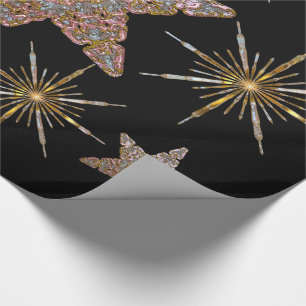 Im Rosa der Nacht Weihnachtsschneeflocke Geschenkpapier