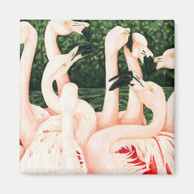 Im Rosa - Flamingos Magnet (Vorne)