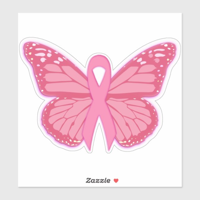 Im rosa Schmetterling Aufkleber (Blatt)